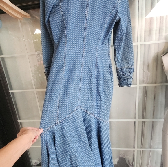 VERY RARE VINTAGE 70’s WESTERN JEAN DRESS - Picture 6 of 16